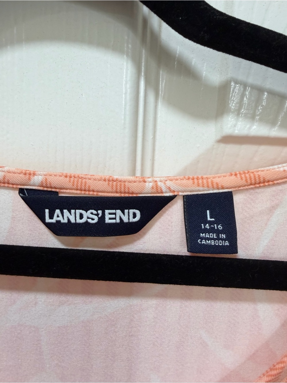 Lands' End Peach and White Knot-Front Midi Dress - Picture 4 of 5